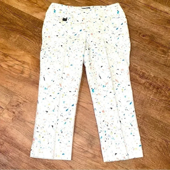 LISETTE L Montreal Ankle Pants Paint Spattered Size 8 Tummy Control - Picture 1 of 9